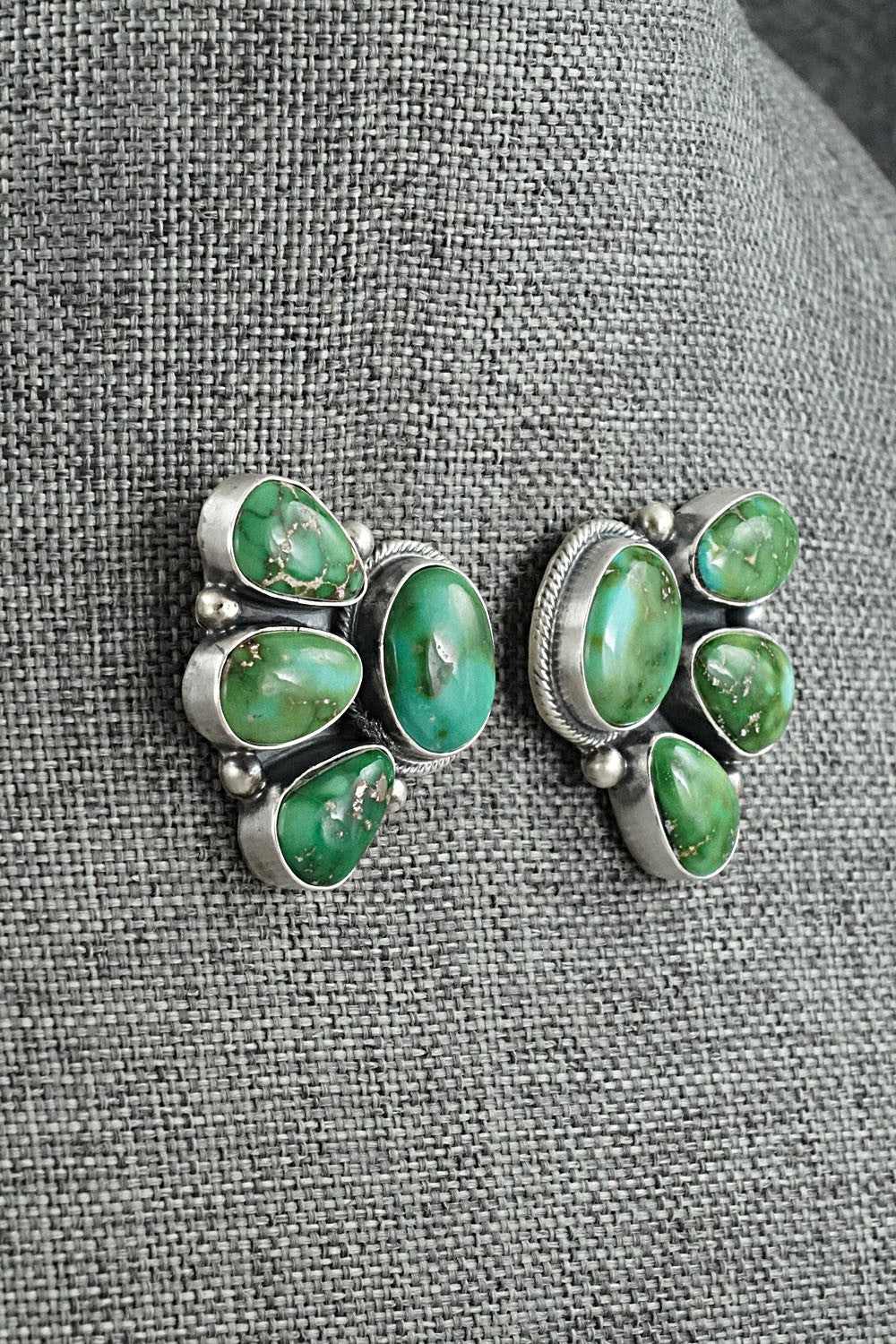 Turquoise & Sterling Silver Necklace and Earrings Set - Darrin Livingston