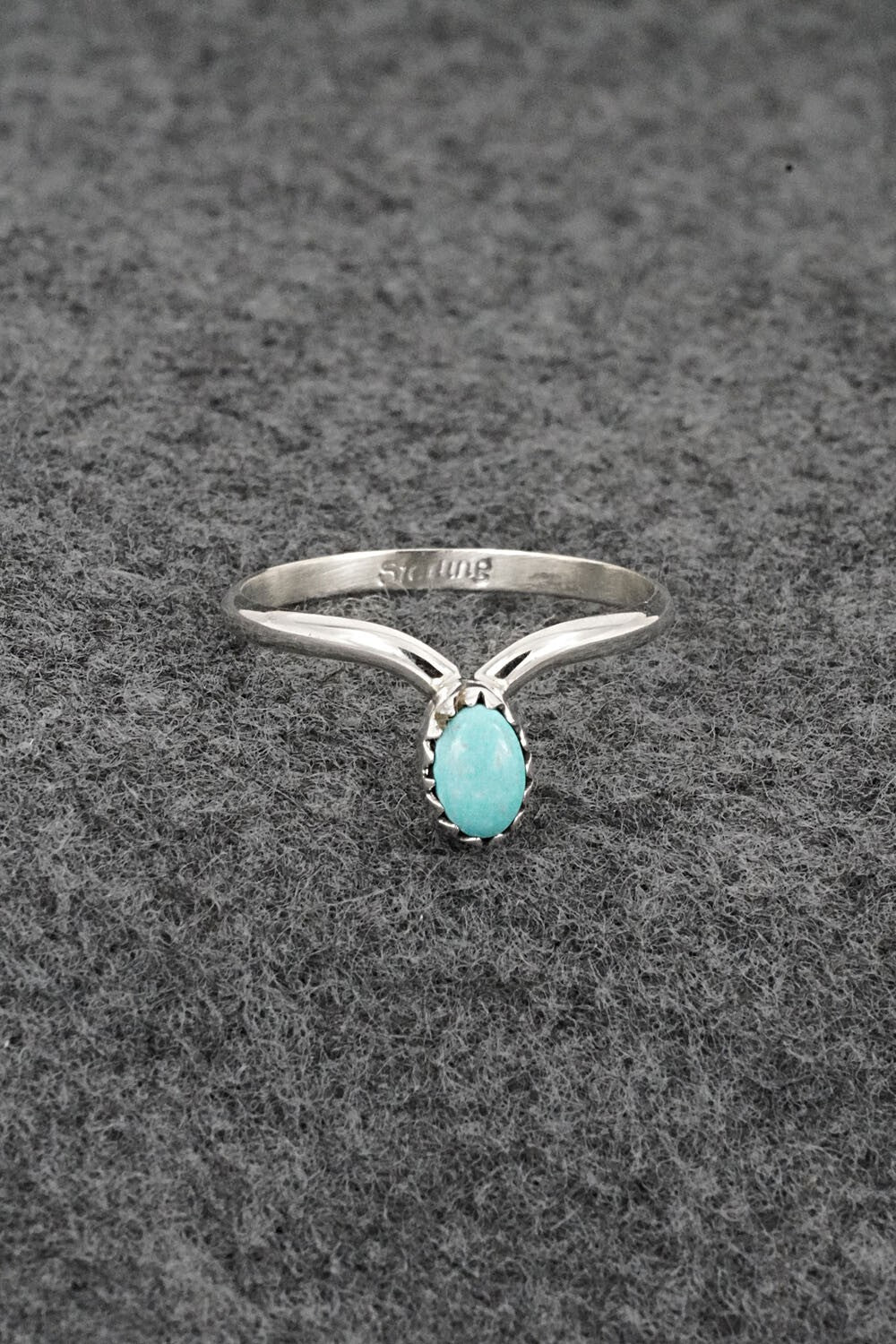 Turquoise & Sterling Silver Ring - Hiram Largo - Size 8.5