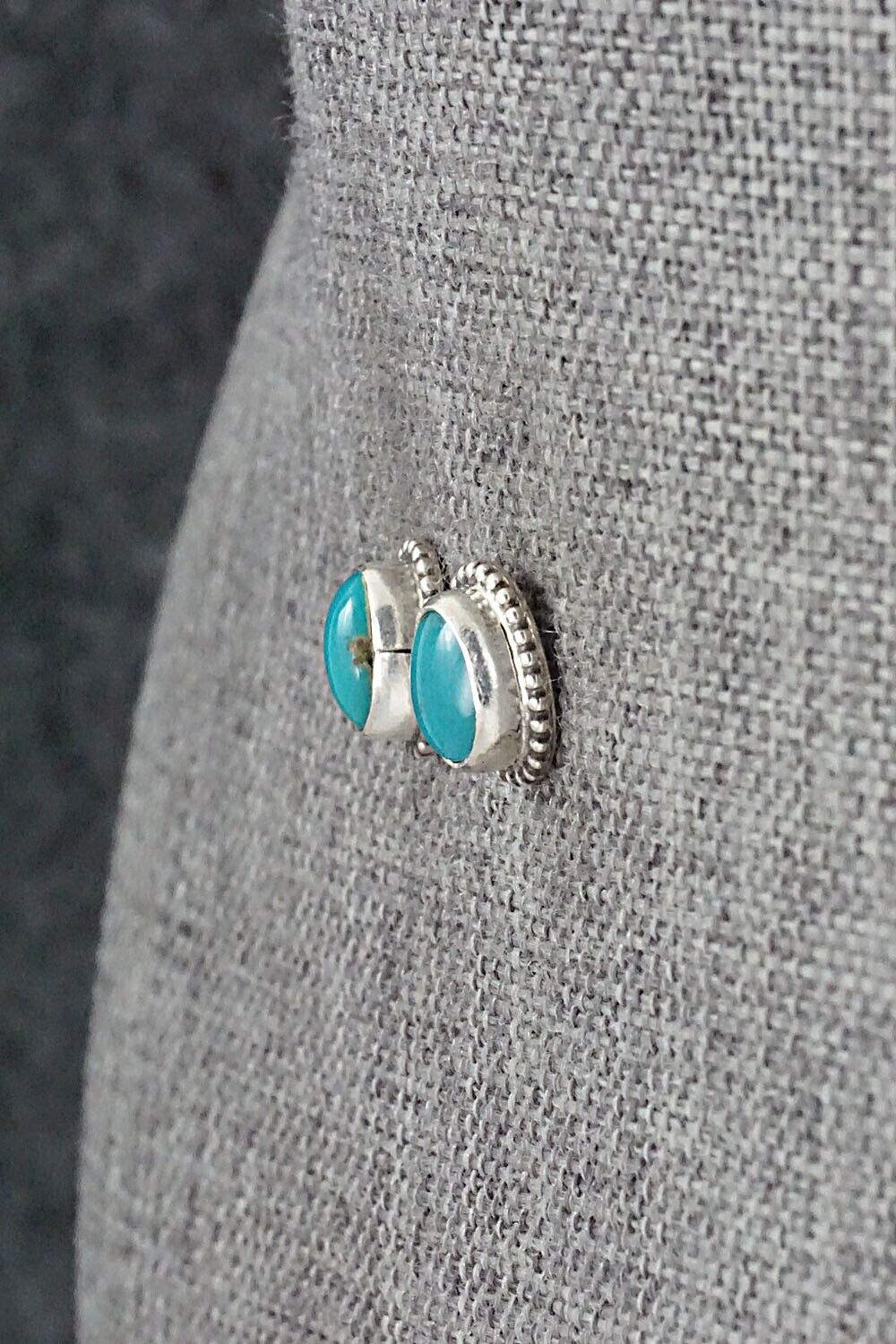 Turquoise & Sterling Silver Earrings - Rosemary Saunders