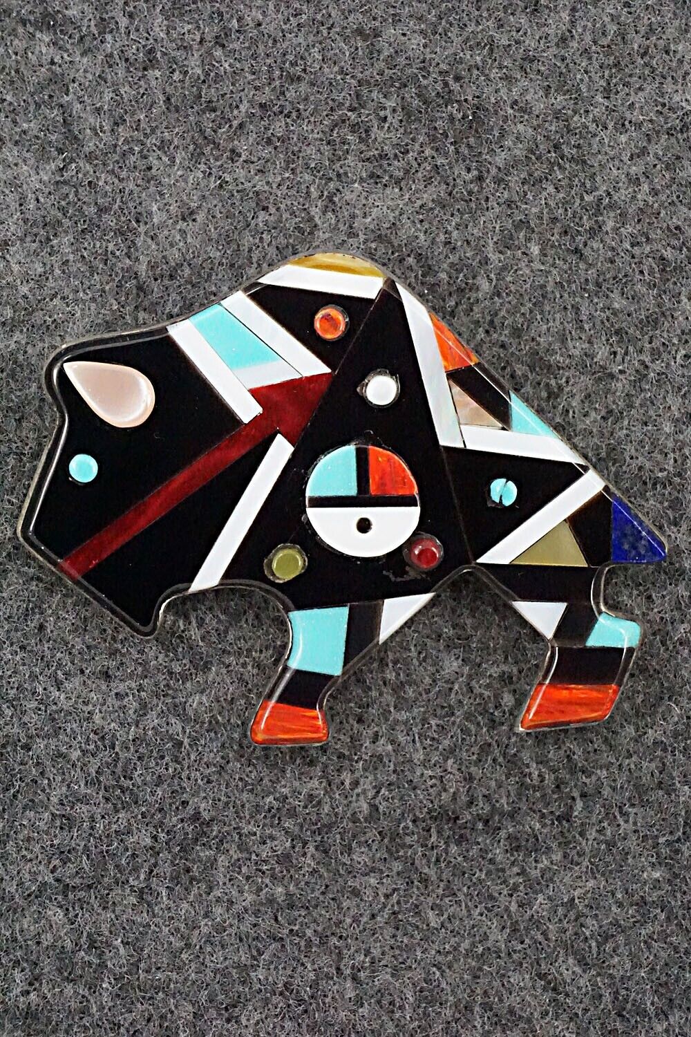Multi-Stone & Sterling Silver Pendant/Pin - Ernie Ohmsatte
