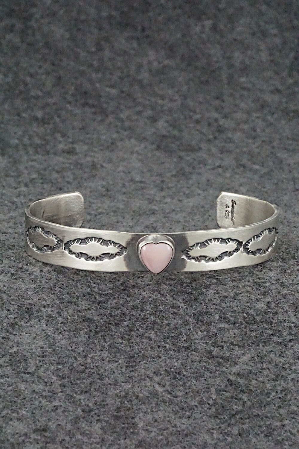 Pink Conch Shell & Sterling Silver Bracelet - Gary Sandoval