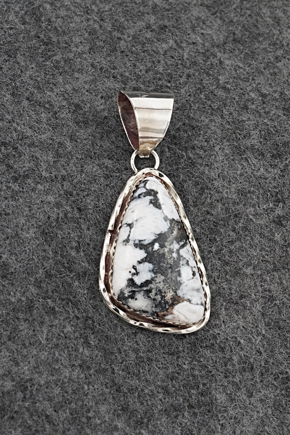 White Buffalo & Sterling Silver Pendant - Ernest Hawthorne