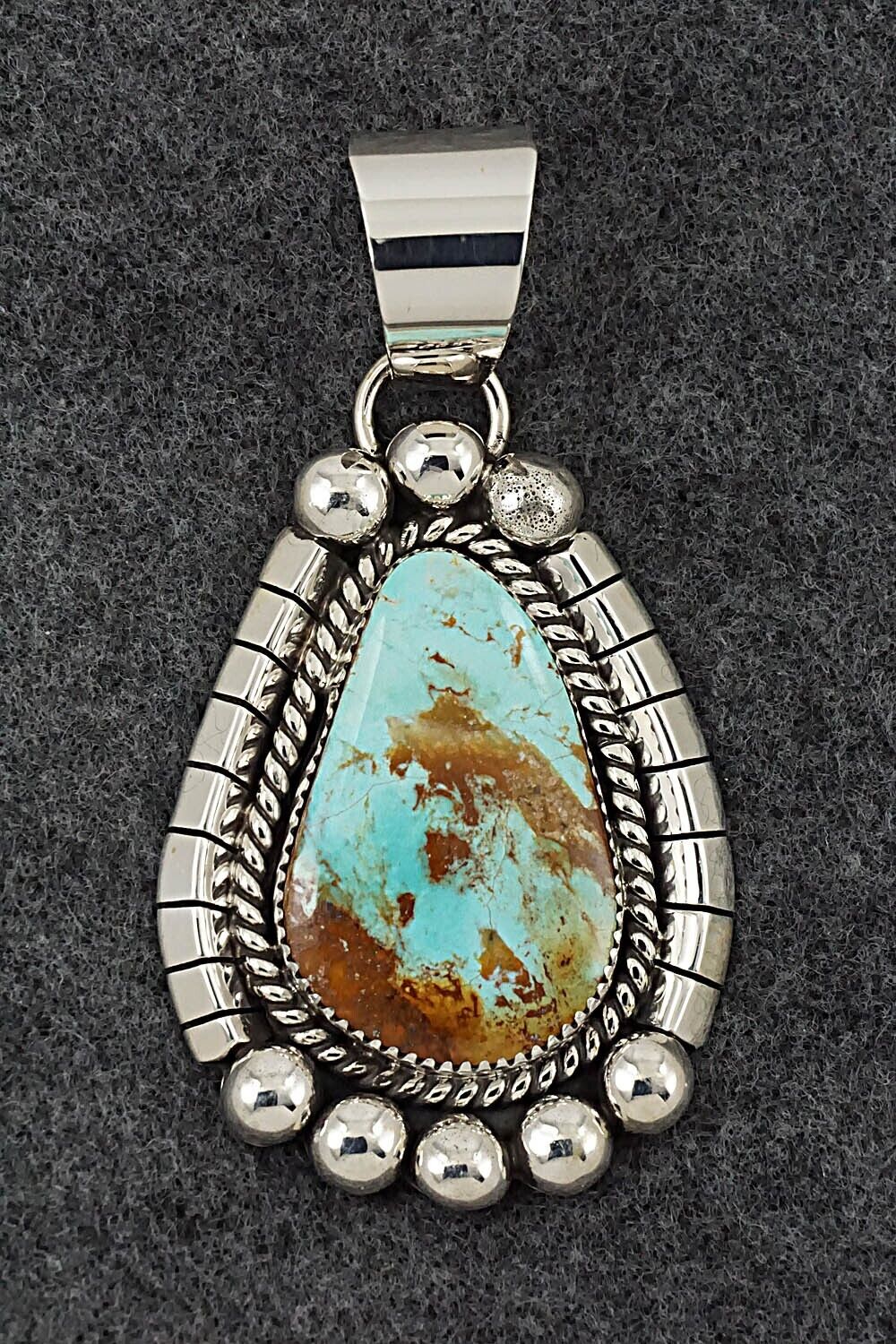 Turquoise and Sterling Silver Pendant - Elroy Chavez