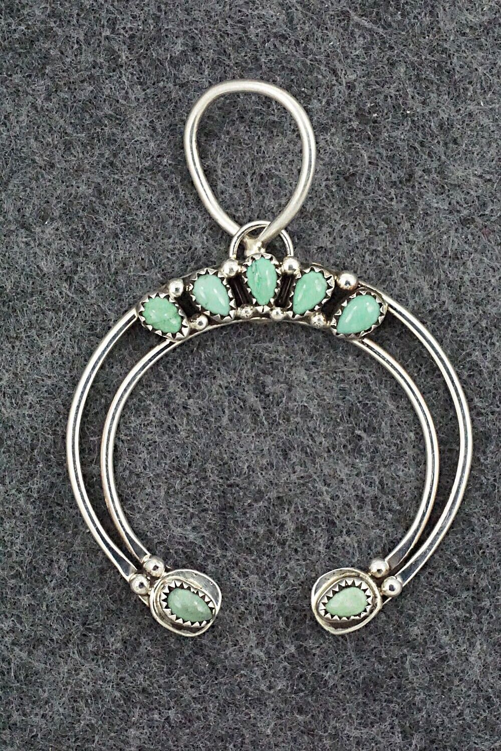 Turquoise & Sterling Silver Naja Pendant - Priscilla Reeder