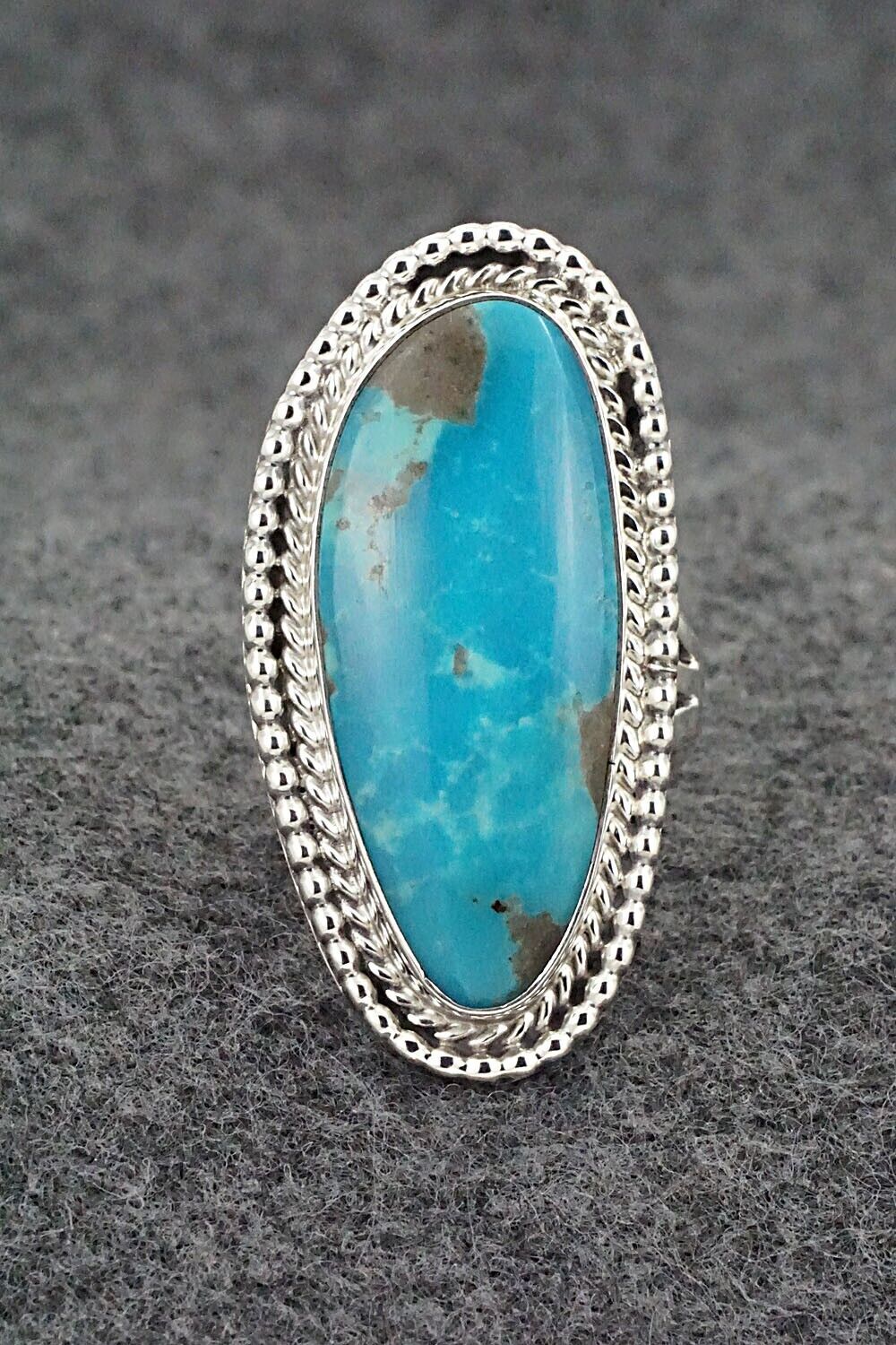 Turquoise & Sterling Silver Ring - Andrew Vandever - Size 8