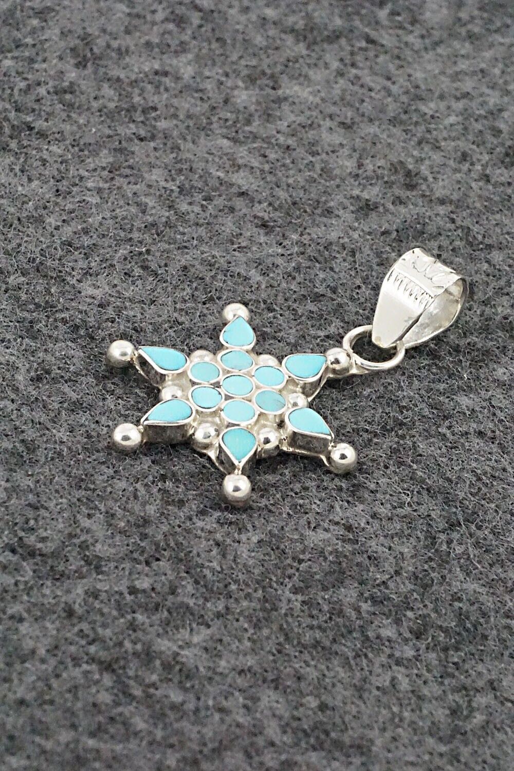 Turquoise & Sterling Silver Pendant - Michelle Peina
