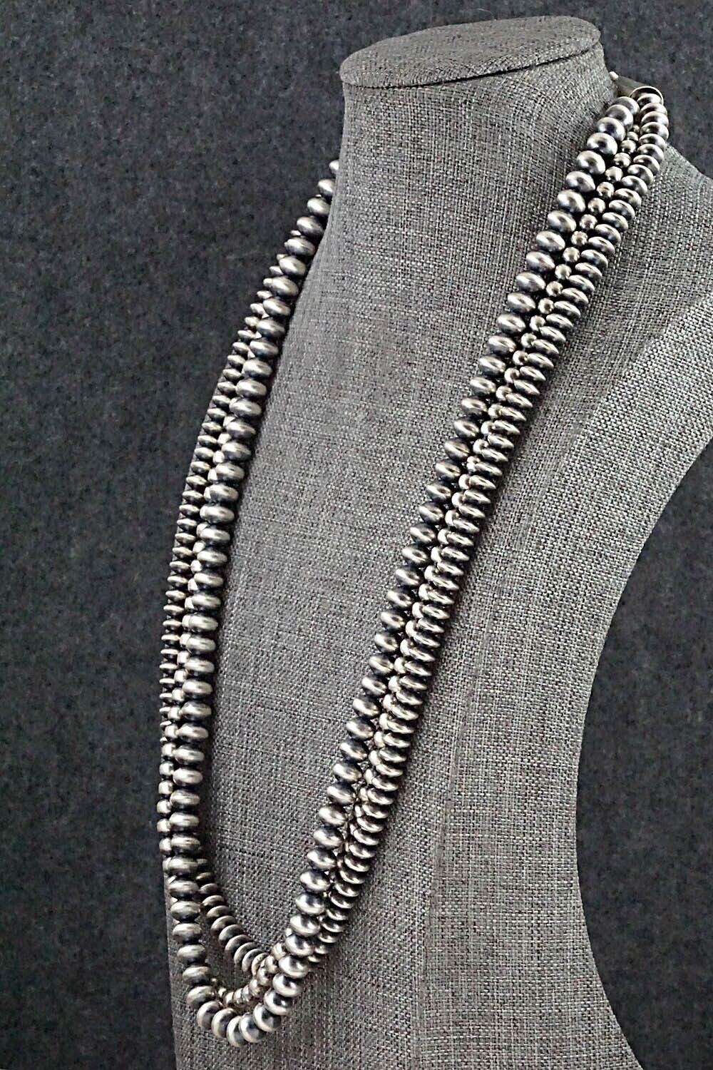 Sterling Silver Navajo Pearl Necklace 18" - Dorinda Mariano