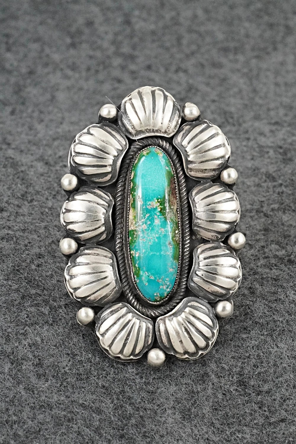 Turquoise & Sterling Silver Ring - Calvin Martinez - Size 8