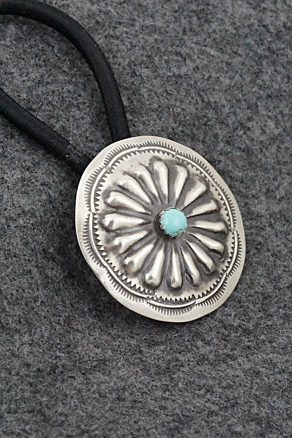 Turquoise & Sterling Silver Hair Tie - Arlene Soce