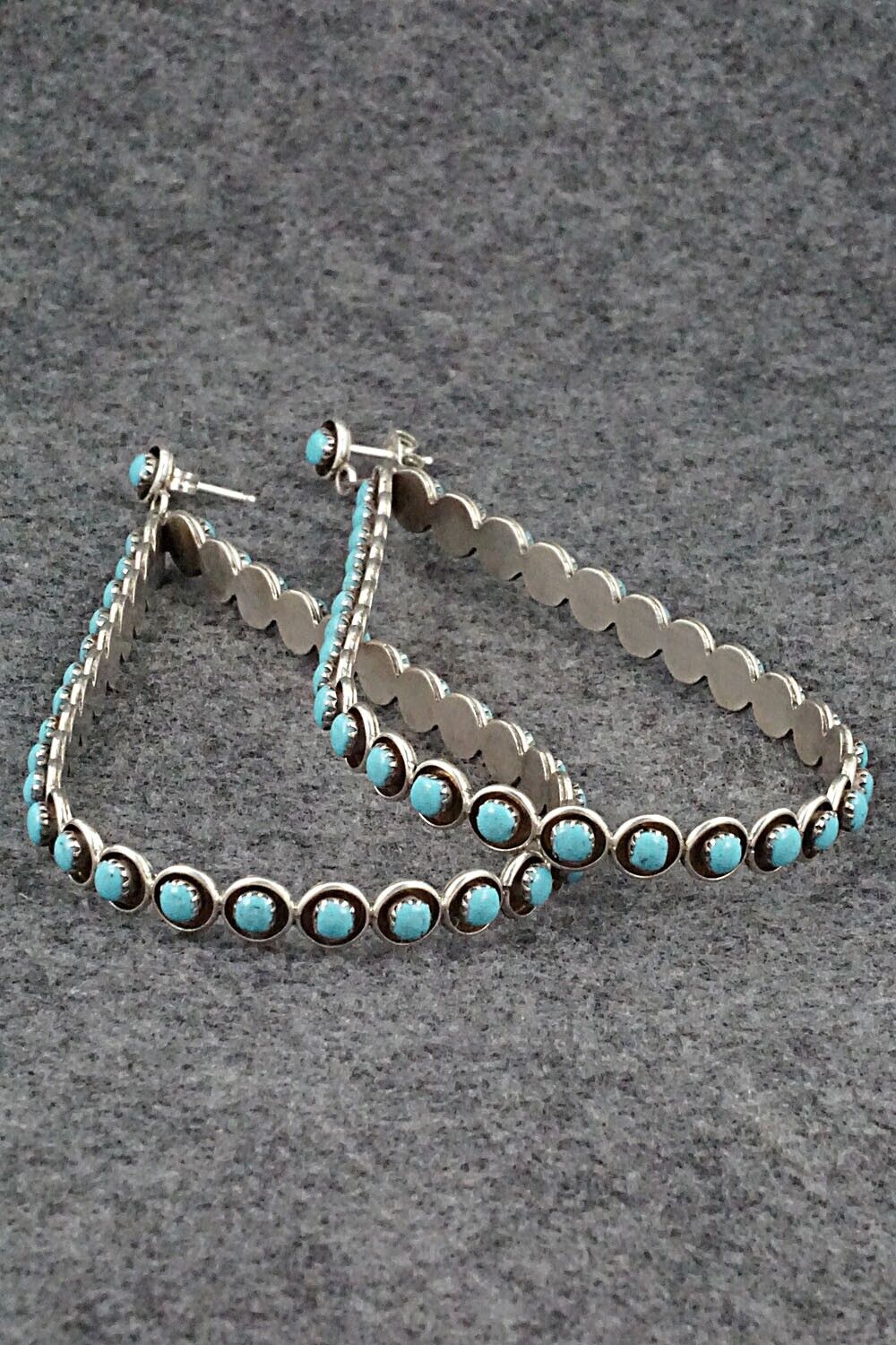 Turquoise & Sterling Silver Earrings - Florenda Lonasee
