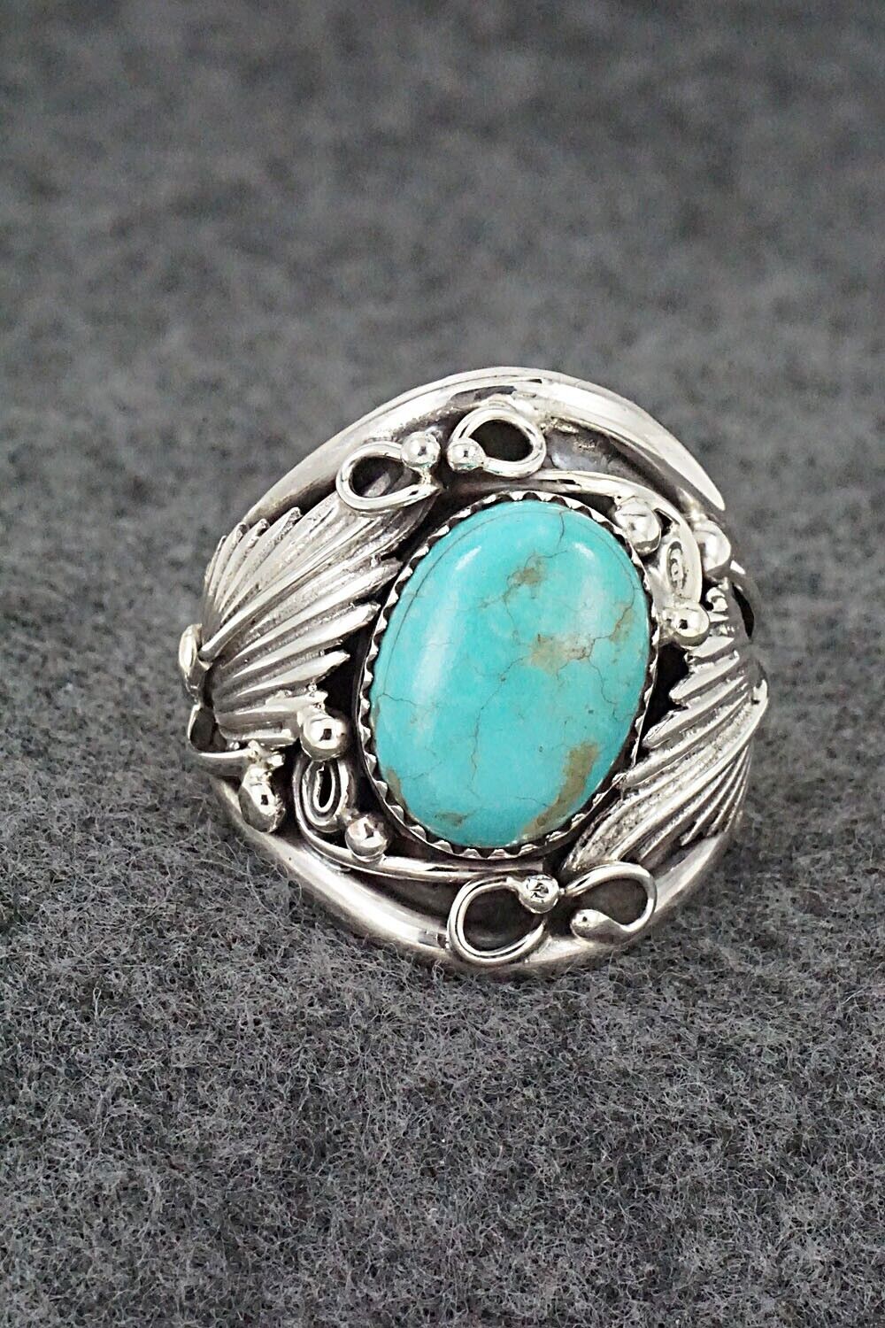Turquoise & Sterling Silver Ring - Jeannette Saunders - Size 11.5