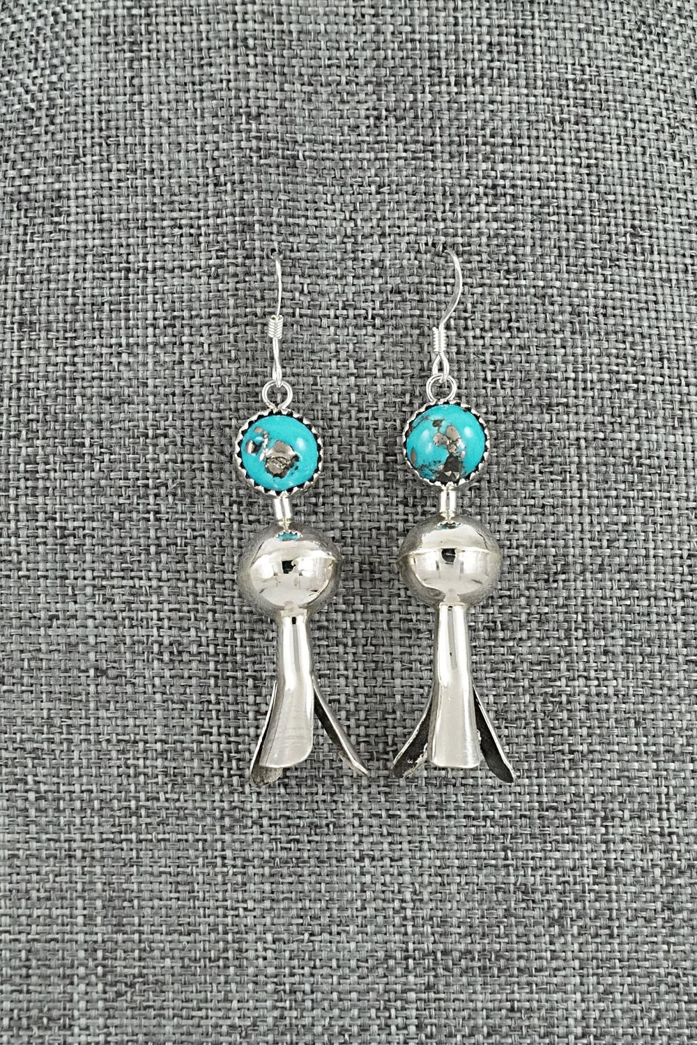 Turquoise & Sterling Silver Blossom Earrings - Emily Tsosie