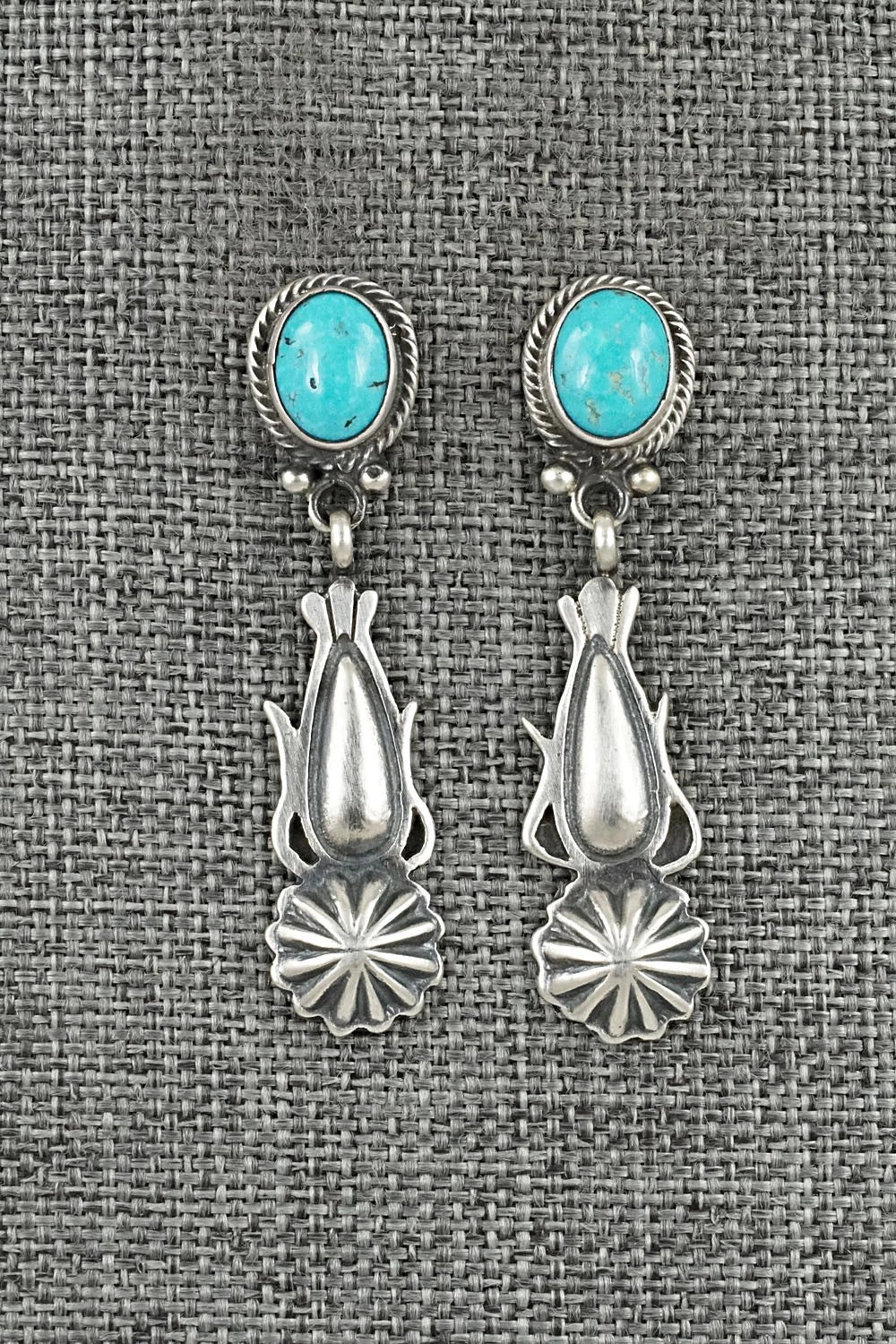 Turquoise & Sterling Silver Earrings - Verley Betone