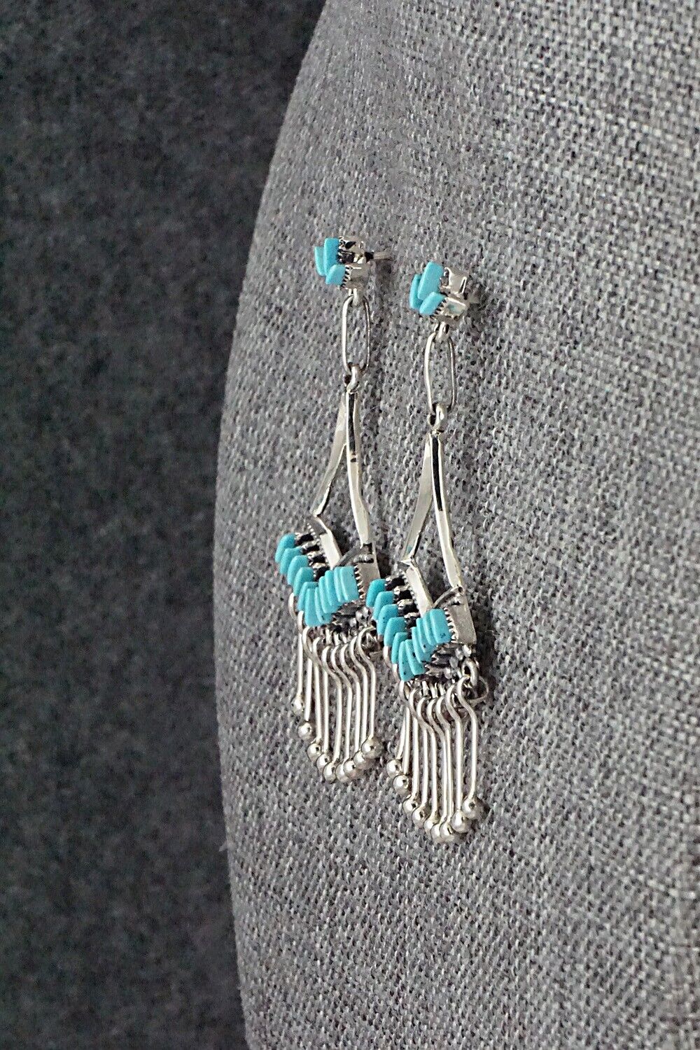 Turquoise & Sterling Silver Earrings - Mildred Ukestine