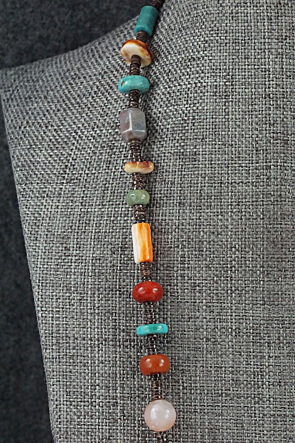 Multi-Stone and Sterling Silver Necklace - Helen Tsosie