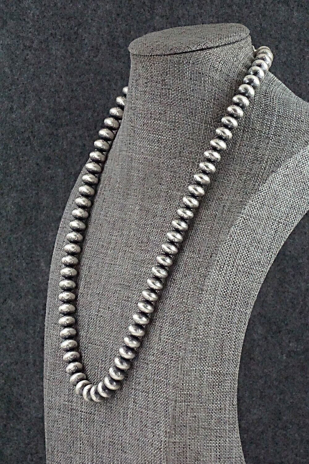Sterling Silver Navajo Pearl Necklace 20" - Dorinda Mariano