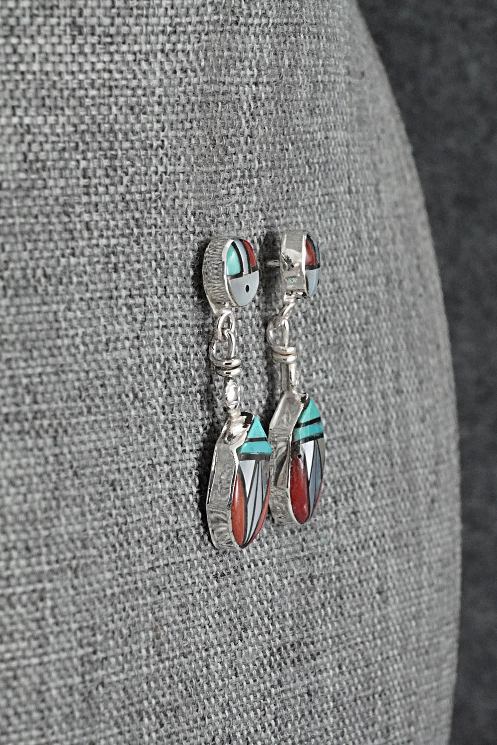 Multi Stone Inlay & Sterling Silver Earrings - Ola Eriacho