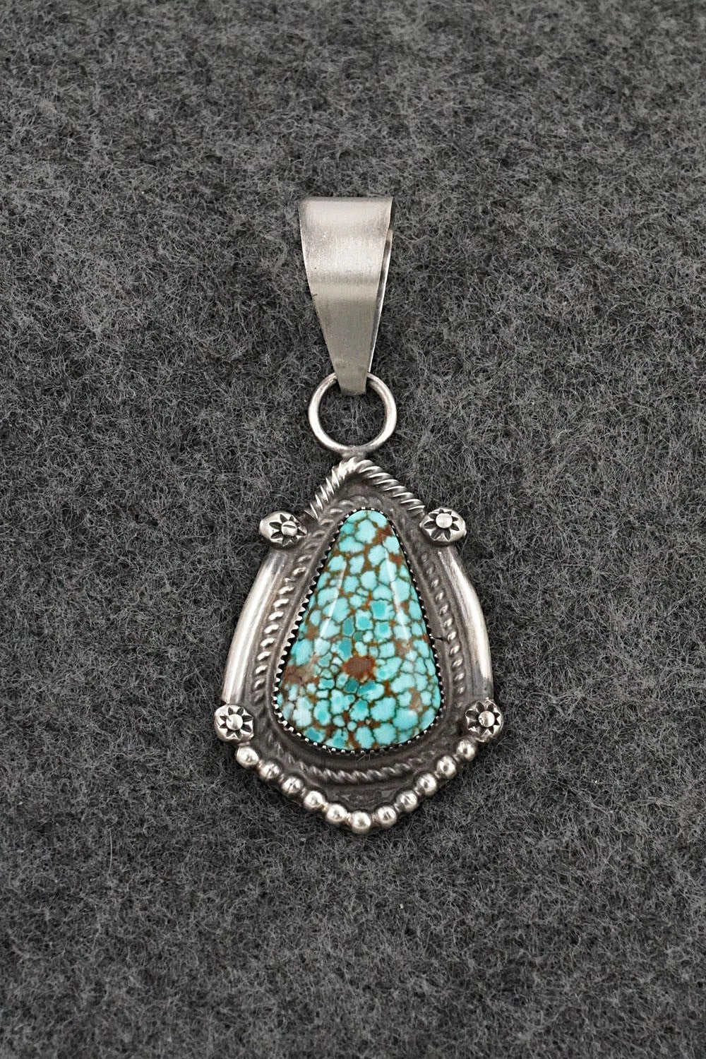 Turquoise & Sterling Silver Pendant - Leslie Nez