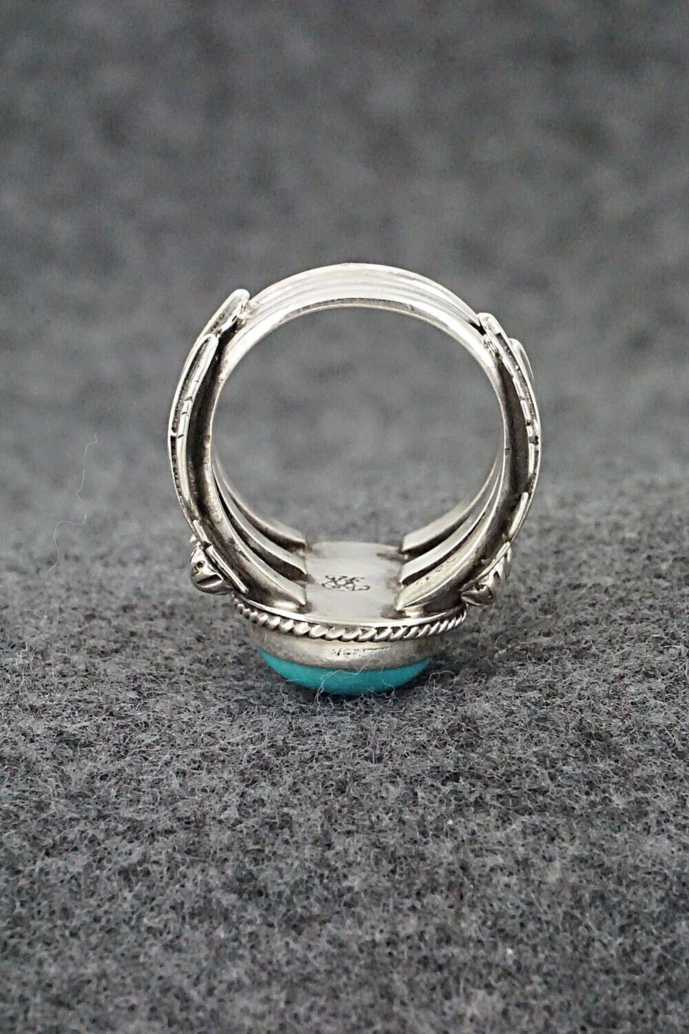 Turquoise & Sterling Silver Ring - Bobby Platero - Size 7.75
