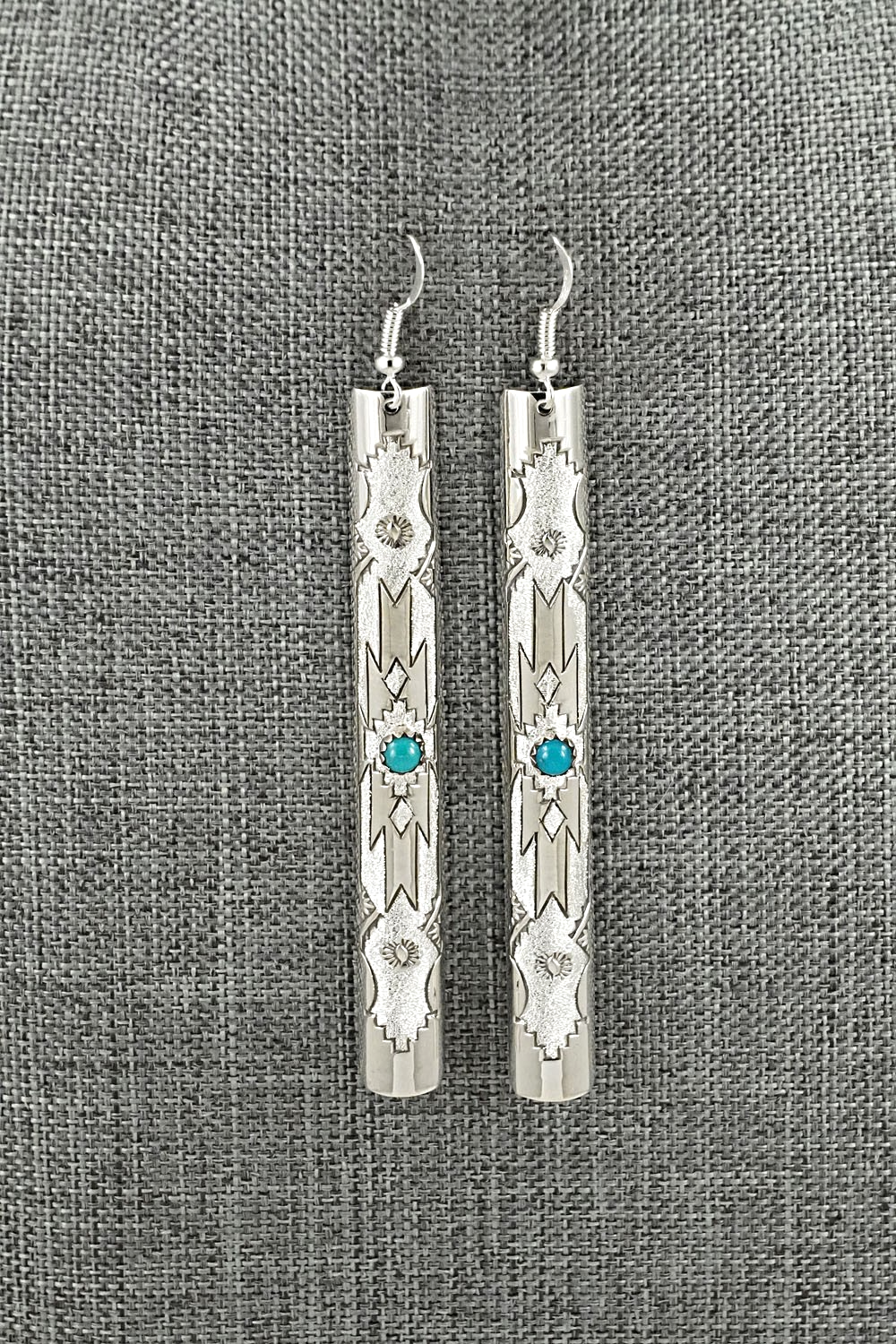 Turquoise & Sterling Silver Earrings - Zane Tahe