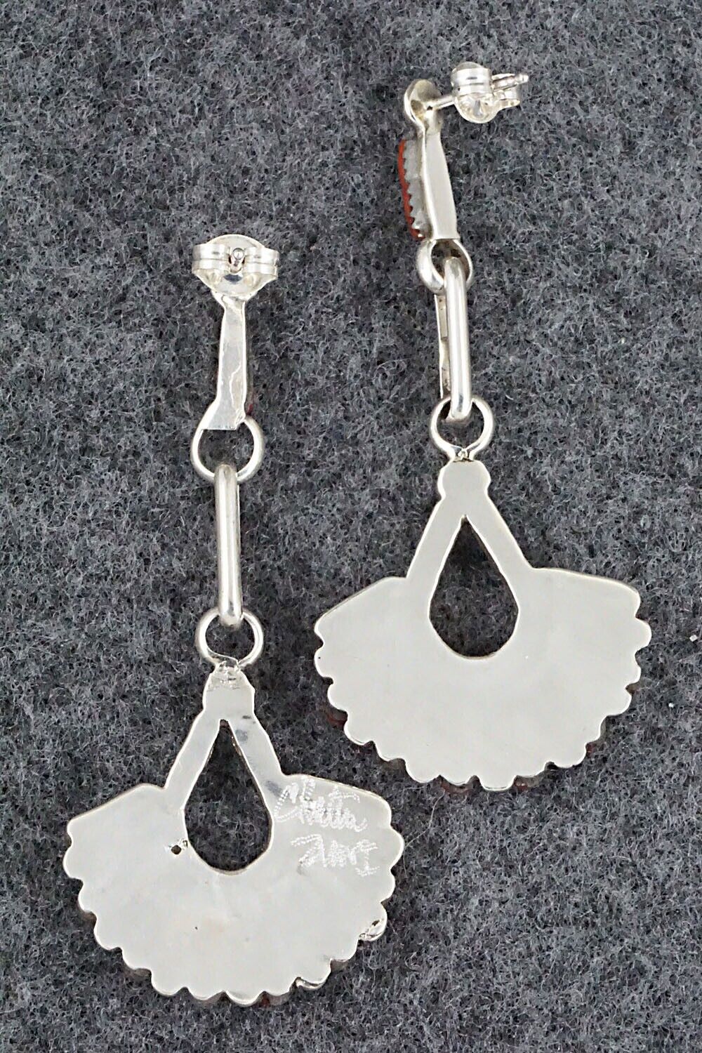 Coral & Sterling Silver Earrings - Carlene Hattie