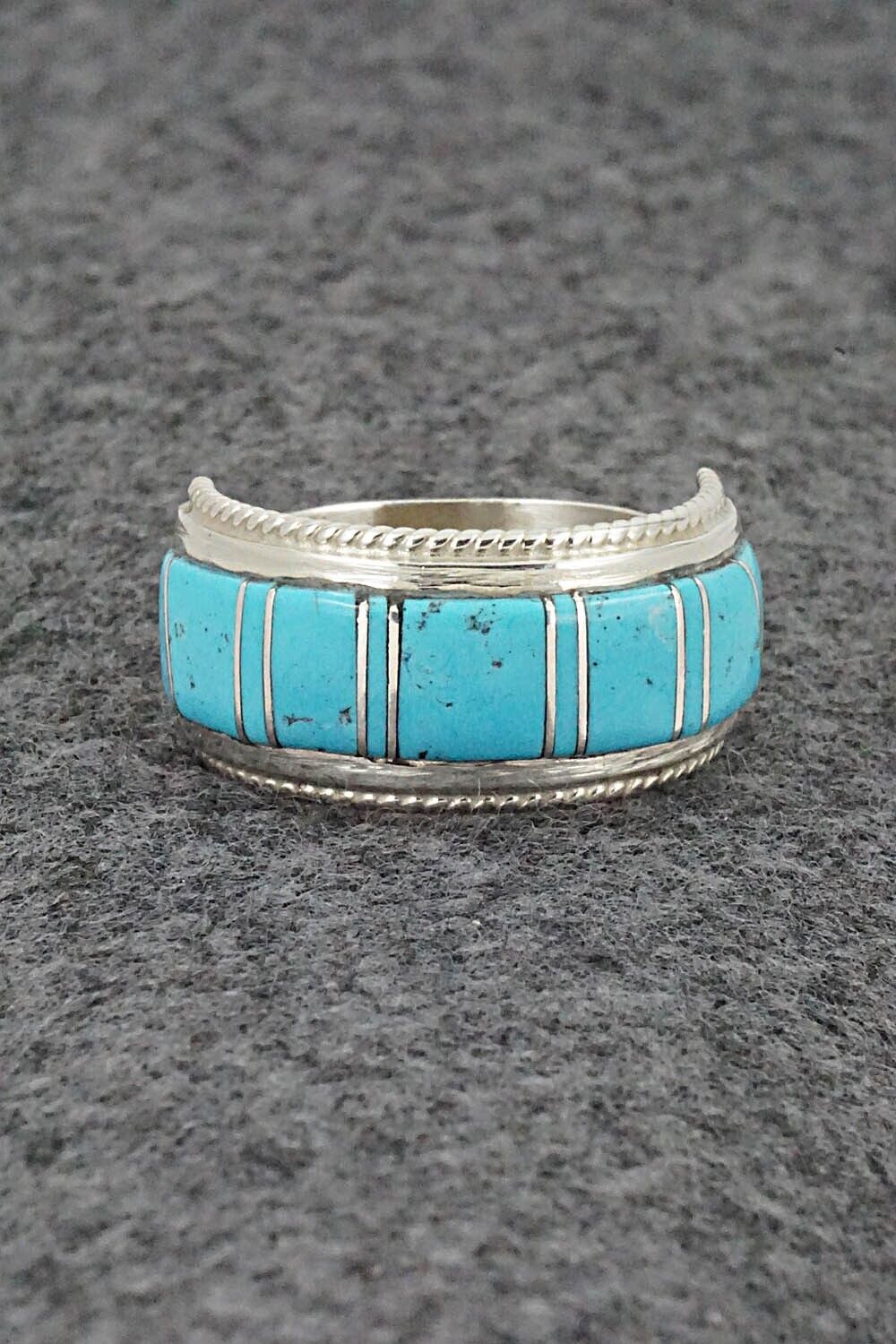 Turquoise & Sterling Silver Ring - Deirdre Luna Panteah - Size 10.5