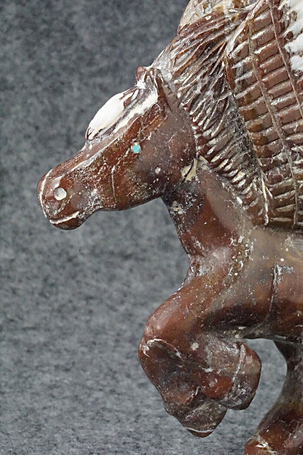 Horse with Wings Zuni Fetish Carving - Bryston Bowannie