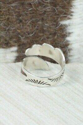 Turquoise, Coral & Sterling Silver Ring - Jolene Jazzie - Size 8