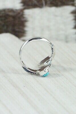 Navajo Turquoise and Sterling Silver Ring - Etta Belin - Size 8