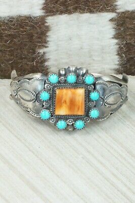 Turquoise, Spiny Oyster & Sterling Silver Bracelet - Jack Bly