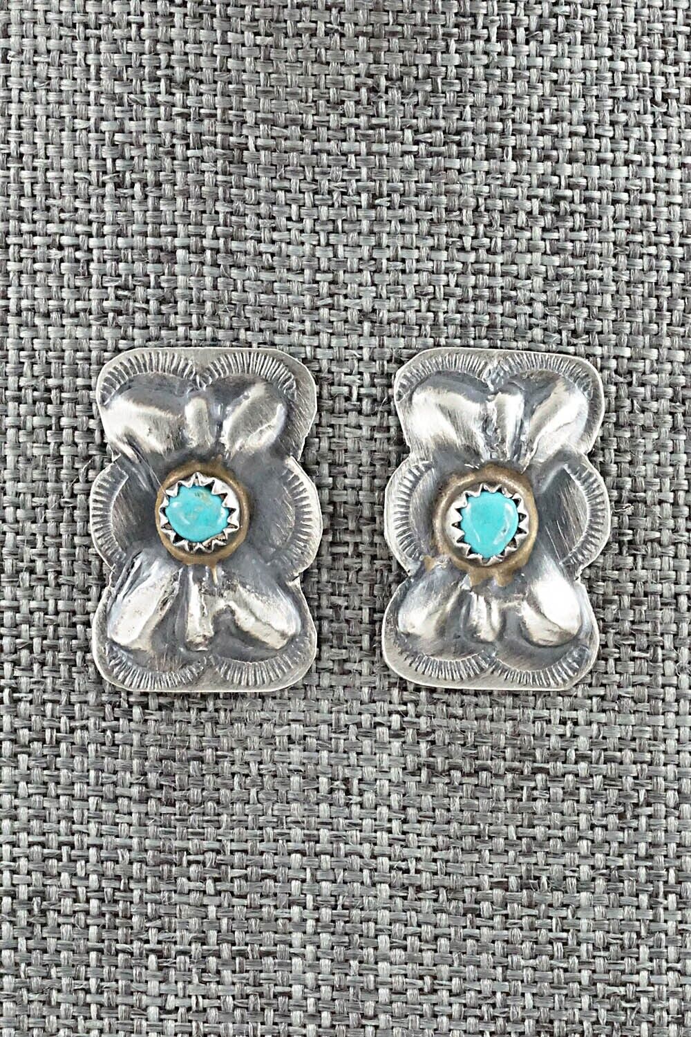 Turquoise & Sterling Silver Earrings - Joan Begay