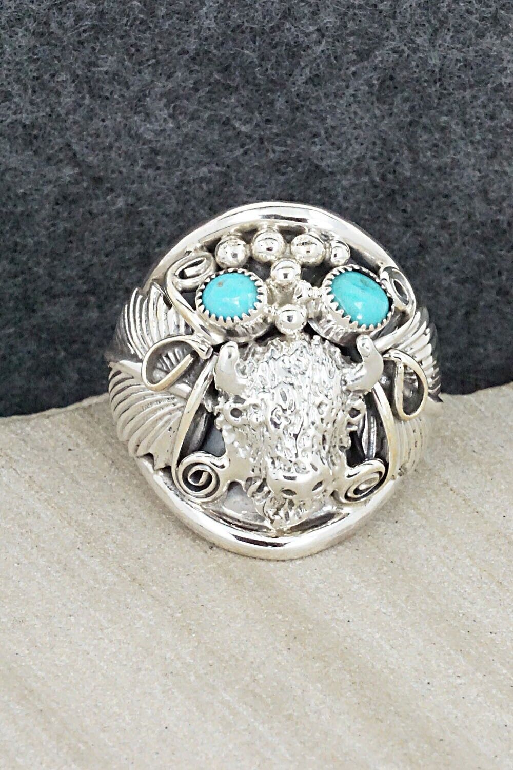 Turquoise & Sterling Silver Ring - Jeannette Saunders - Size 10