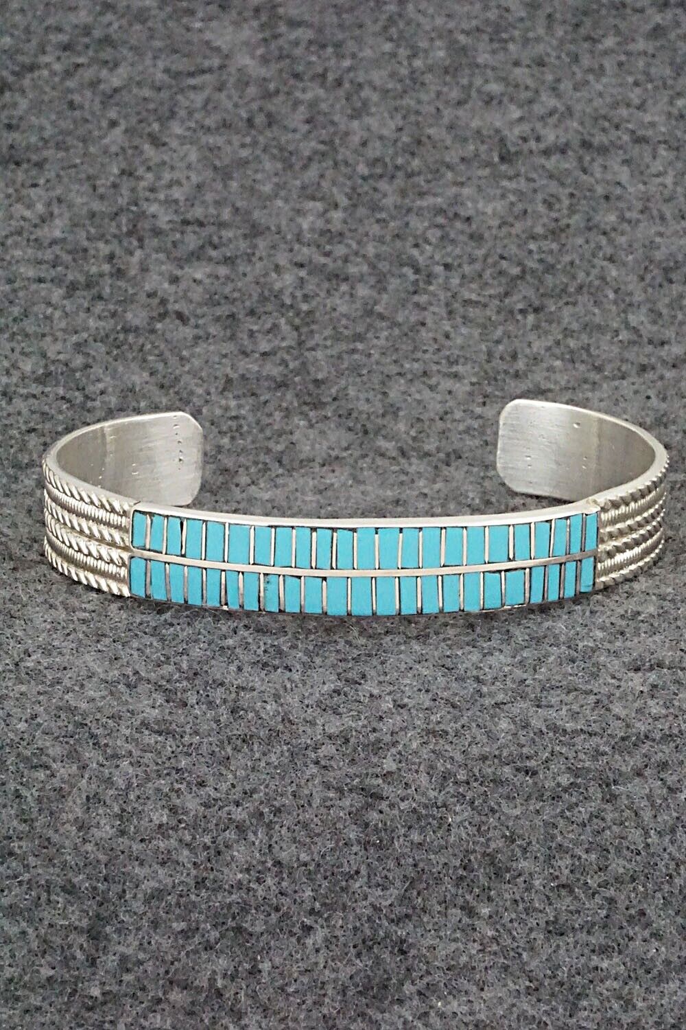 Turquoise & Sterling Silver Inlay Bracelet - Orlando Laweka