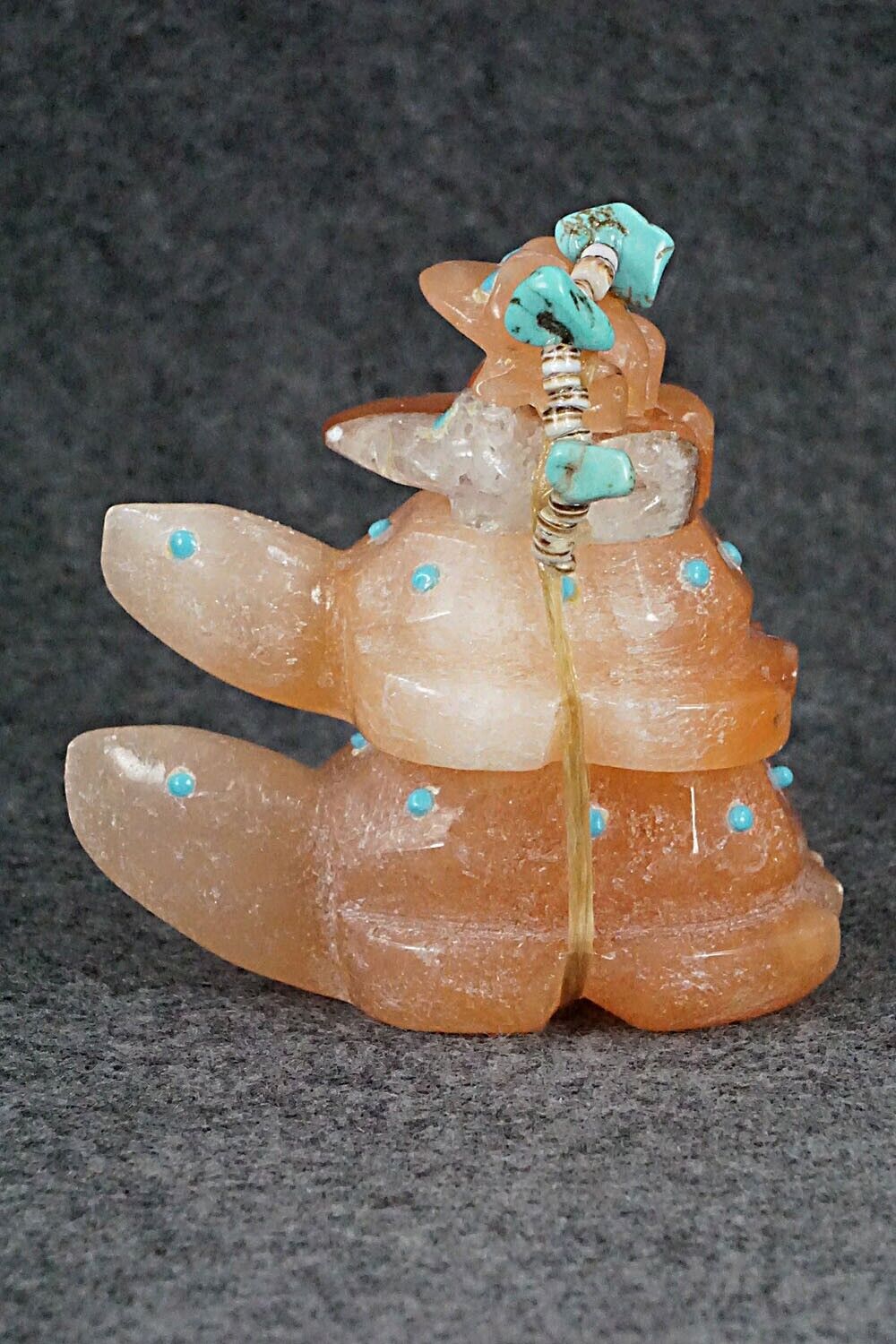 Turtle & Frog Zuni Fetish Carving - Ed Lementino