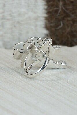 Spiny Oyster & Sterling Silver Dragonfly Ring - Bobby Platero - Size 5.5