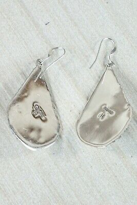 Navajo Lapis and Sterling Silver Earrings - Henry Attakai - High Lonesome Trading