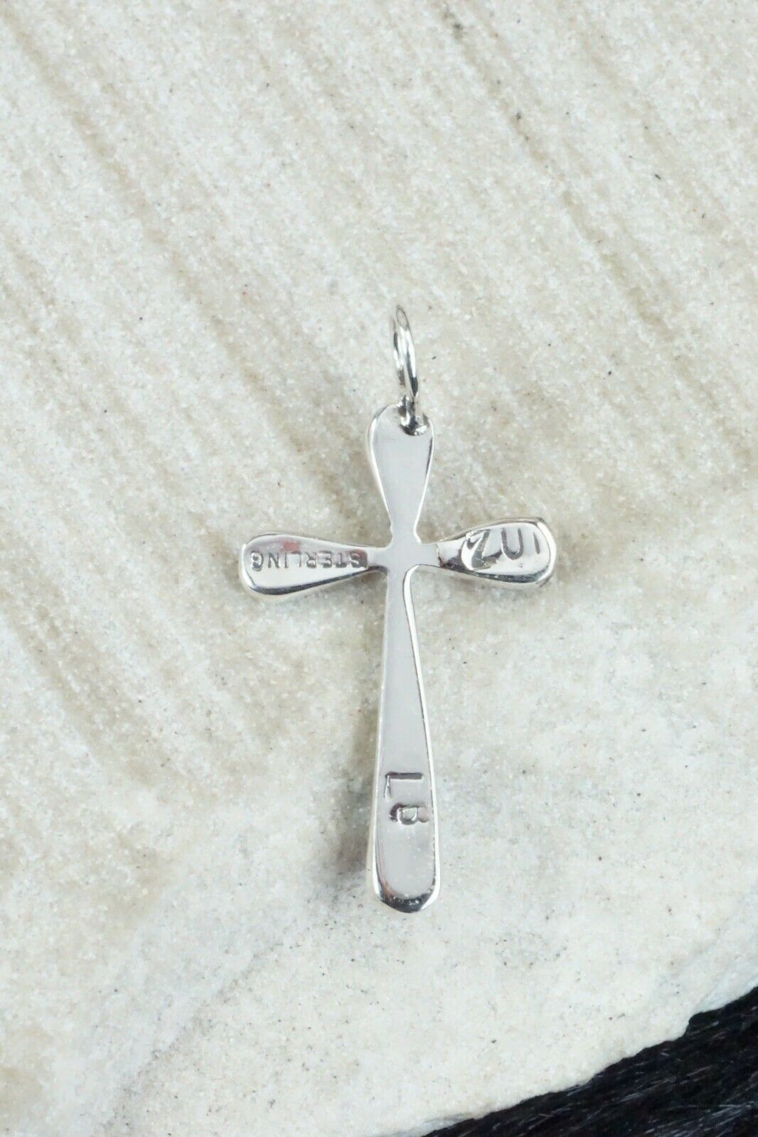 Multi Stone & Sterling Silver Cross Pendant - Lynette Bowannie