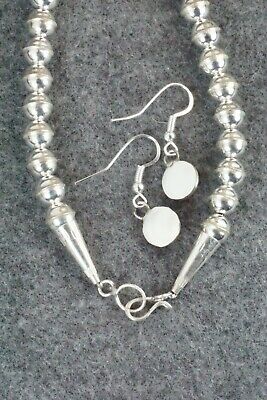 Turquoise & Sterling Silver Squash Blossom and Earrings - Phil Garcia