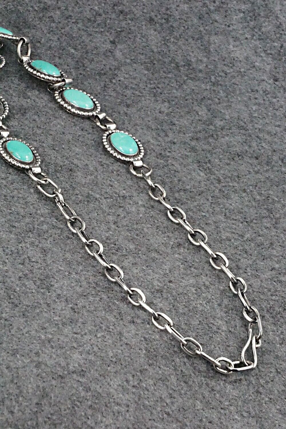 Turquoise & Sterling Silver Necklace and Earrings Set - Annie Hoskie