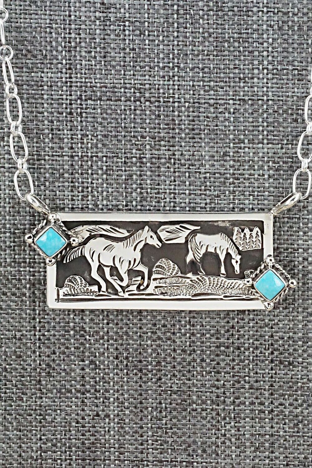 Turquoise & Sterling Silver Necklace - Jeremy Delgarito
