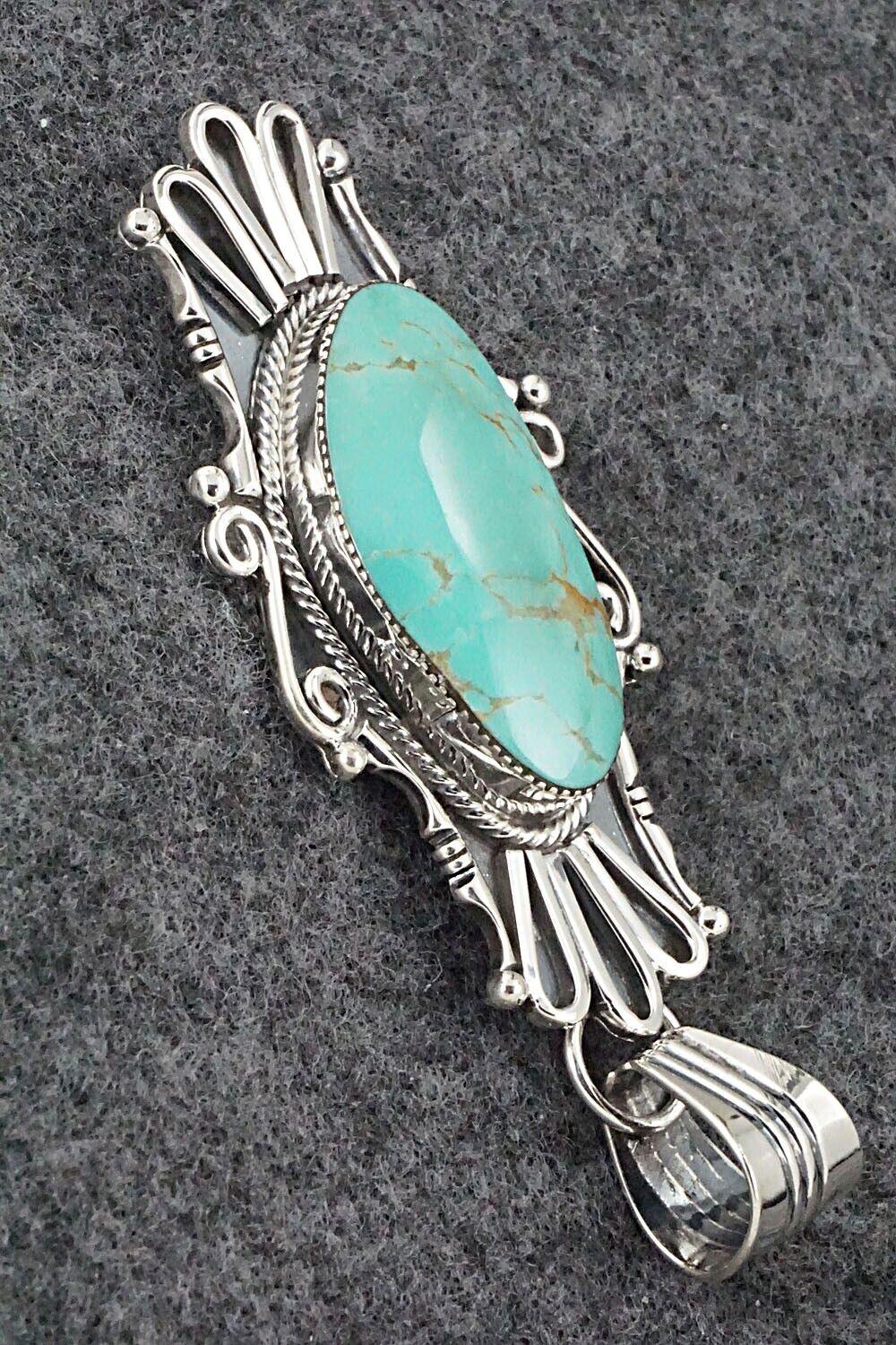 Turquoise & Sterling Silver Pendant - Sheena Jack