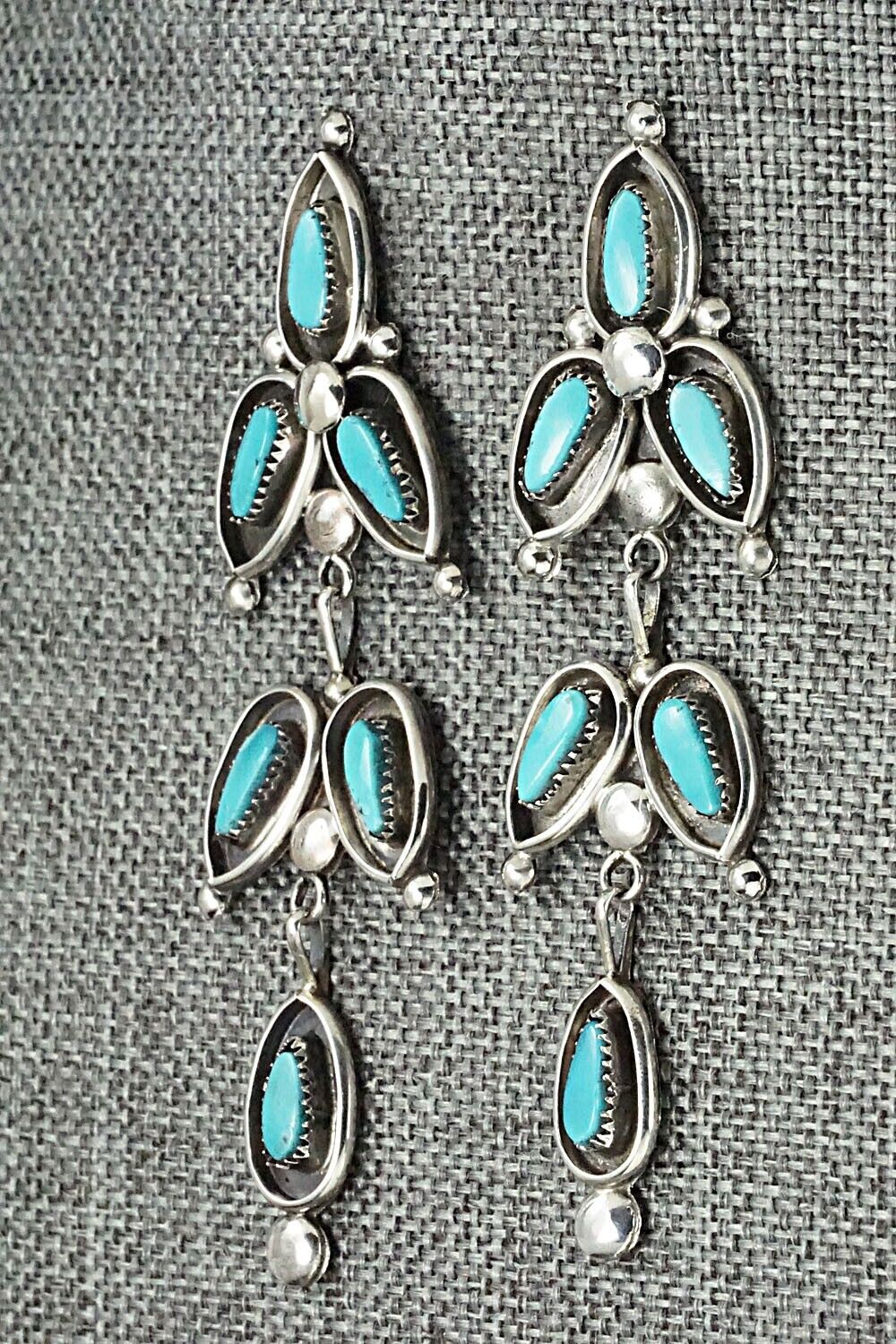 Turquoise & Sterling Silver Earrings - Viola Bobelu