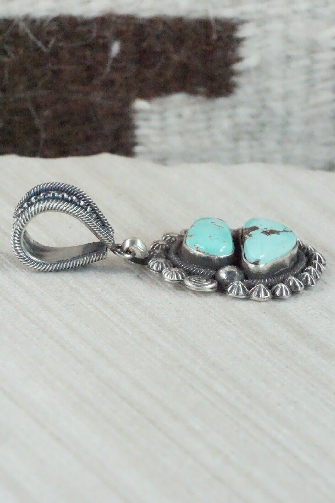 Turquoise & Sterling Silver Pendant - Jess Martinez