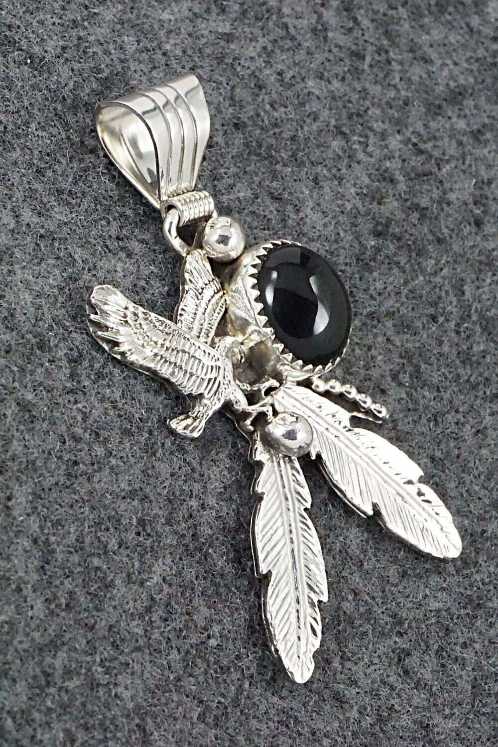 Onyx & Sterling Silver Pendant - Genevieve Francisco