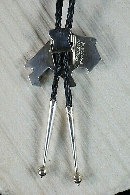 Zuni Buffalo Multi Stone Inlay Bolo Tie - Ernie Ohmsattie - High Lonesome Trading