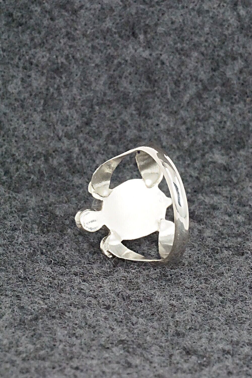 Turquoise & Sterling Silver Inlay Ring - Amielda Peynetsa - Size 5.5