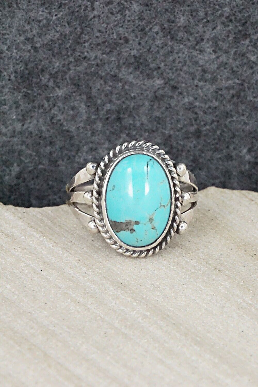 Turquoise & Sterling Silver Ring - Alice Rose Saunders - Size 7