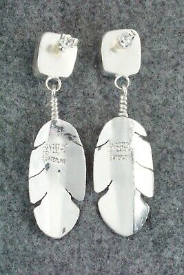 Turquoise & Sterling Silver Feather Earrings - Ben Begay