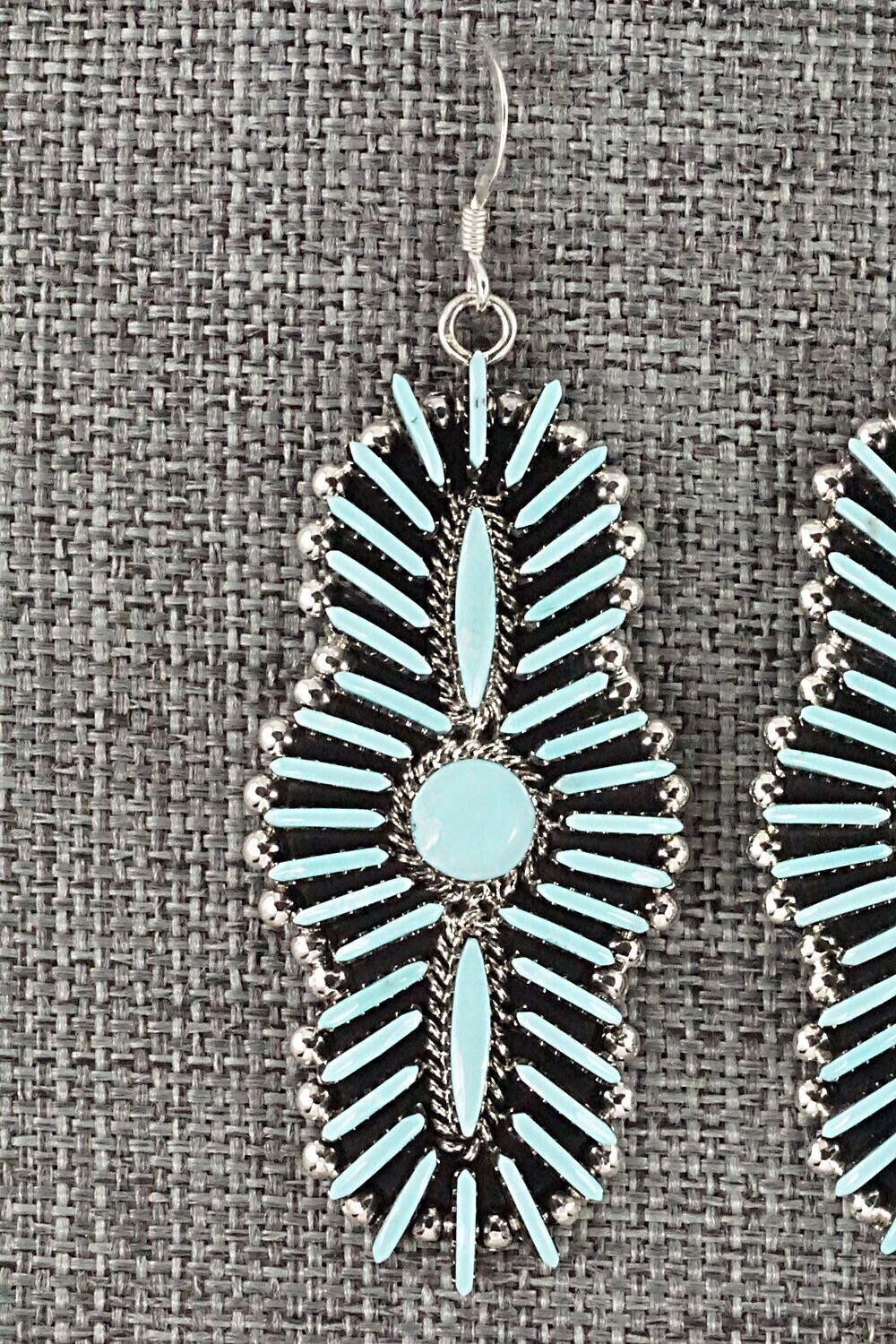 Turquoise & Sterling Silver Earrings - Edmund Cooeyate