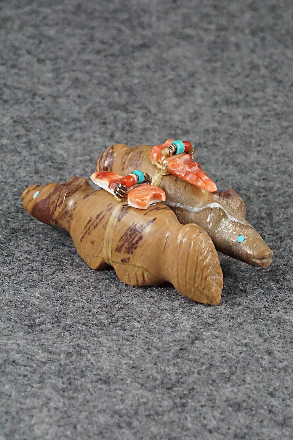 Bear & Wolf Zuni Fetish Carving - Peter Gasper